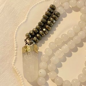 White Crystal Beaded Necklace